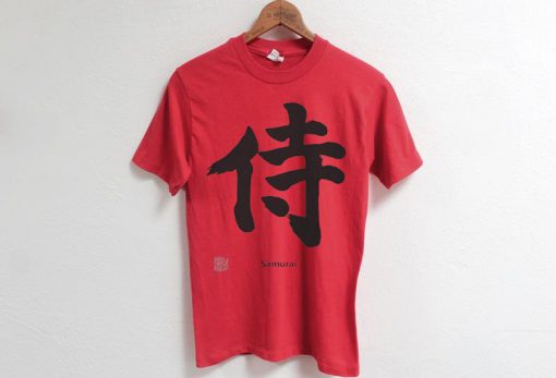 Samurai Black Japanese Kanji Red T shirts