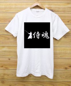 Samurai Japanese Kanji Hiragana White T shirts