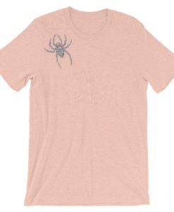 Spider Brooch Unisex T-shir Pink