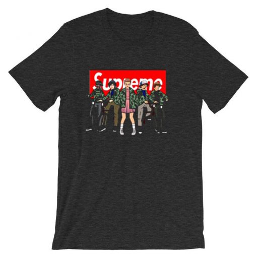 Stranger Things Supreme grey asphalt t shirts