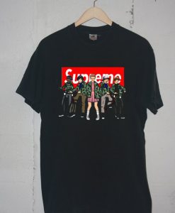 Stranger Things Supreme unisex black l t shirts