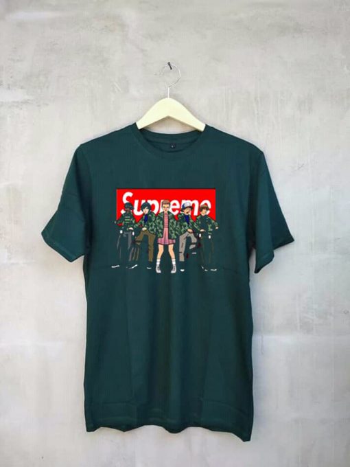 Stranger Things Supreme unisex green t shirts