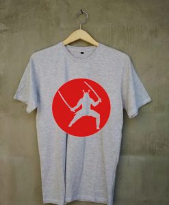 T Shirt Japan Samurai Grey