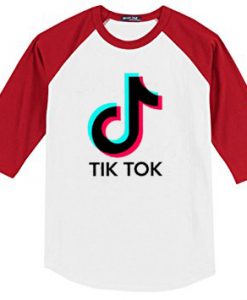 TikTok Baseball T shirts red Sleeves