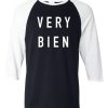 Very Bien Black white sleeves baseball tshirts