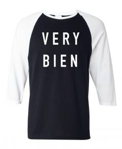 Very Bien Black white sleeves baseball tshirts