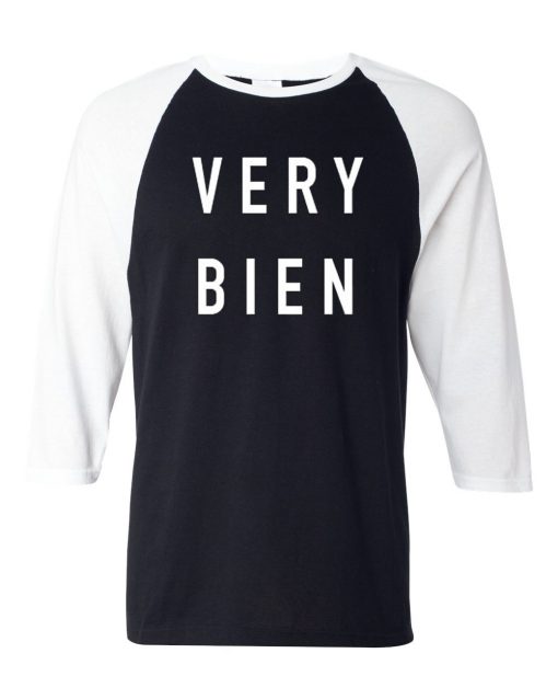 Very Bien Black white sleeves baseball tshirts