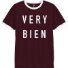 Very Bien Burundy white ringer t shirts