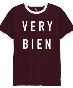 Very Bien Burundy white ringer t shirts