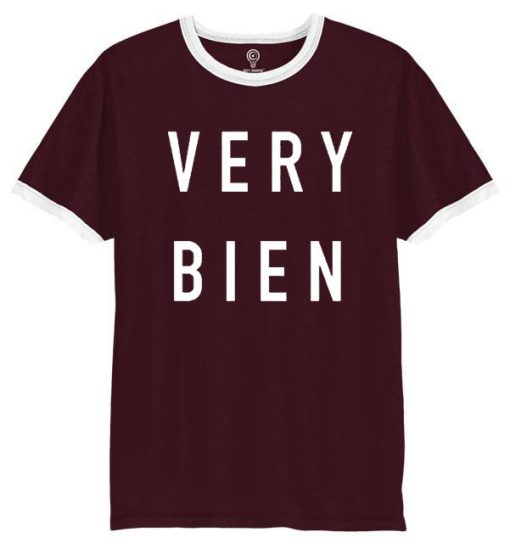 Very Bien Burundy white ringer t shirts