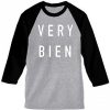 Very Bien Grey Baseball Black sleeves t shirts