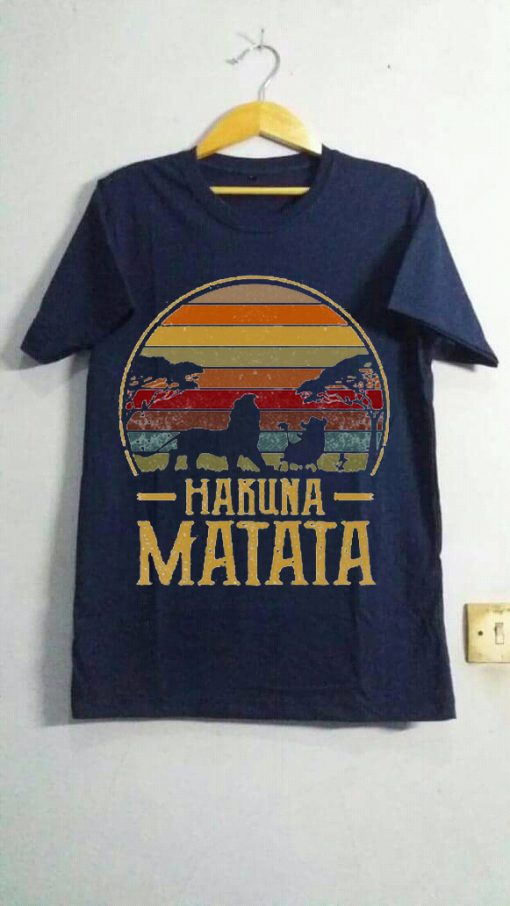 Vintage The Lion Simba King Hakuna-Matata Blue Navy