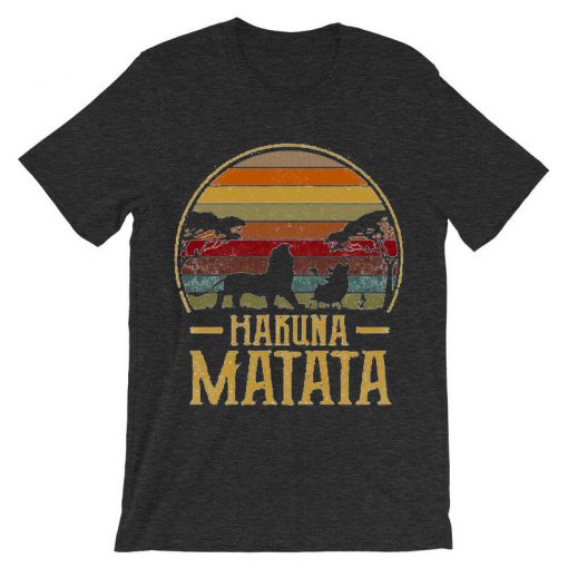 Vintage The Lion Simba King Hakuna-Matata Grey Asphalt