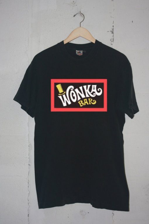 Willy Wonka Bar Logo T Shirt Black