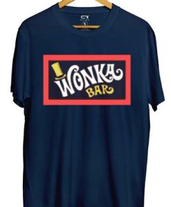 Willy Wonka Bar Logo T Shirt Blue