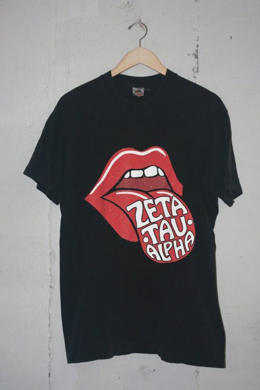 ZTA Zeta Tau Alpha Retro Vintage T-Shirt Black