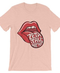 ZTA Zeta Tau Alpha Retro Vintage T-Shirt Pink