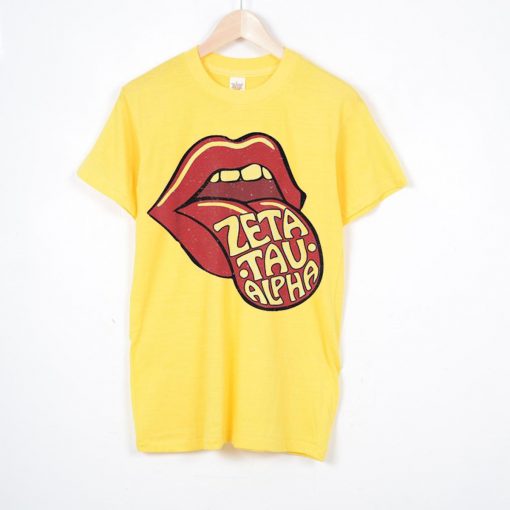 ZTA Zeta Tau Alpha Retro Vintage T-Shirt Yellow