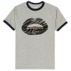 Zebra Lips grey ringer black t shirts