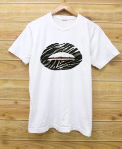 Zebra Lips white t shirts