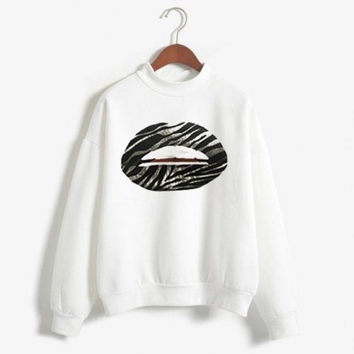 Zebra Lips white unisex sweatshirts