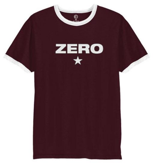 Zero Unisex maroon ringer white t shirts