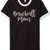 baseball mom black ringer white t shirts