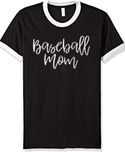 baseball mom black ringer white t shirts