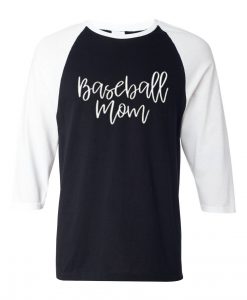 baseball mom black white sleeves baseball t shirts