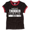 daydreamer and night thinker black red ringer female tees