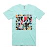 floral logo green mint tees