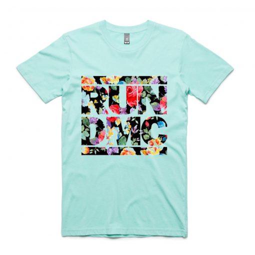 floral logo green mint tees