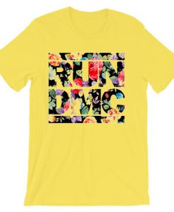 floral logo yellow tees