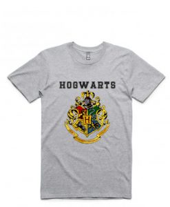 hogwarts logo harry potter Unisex Grey T shirts