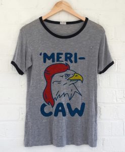 merry claw woman grey ringer black t shirts