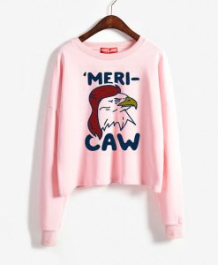 merry claw woman pink crop sweatshirts