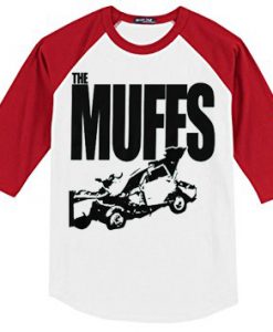 the Muffs White Red sleeves raglan t shirts