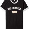 volley ball est 1895 black white ringer t shirts