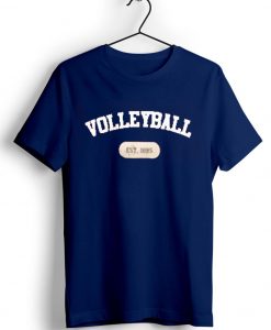 volley ball est 1895 blue ringer t shirts