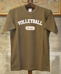 volley ball est 1895 brown t shirts