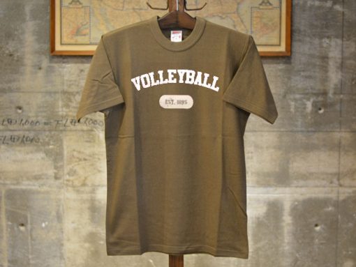 volley ball est 1895 brown t shirts