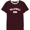 volley ball est 1895 burgundy white ringer t shirts