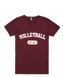 volley ball est 1895 maroon t shirts