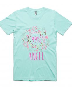 99 percent Angel Girl green mint tees