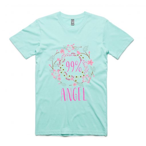 99 percent Angel Girl green mint tees