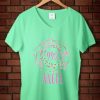 99 percent Angel Girl green mint v neck woman tees