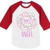 99 percent Angel Girl white red sleeves raglan t shirts