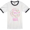 99 percent Angel Girl white ringer black tees