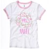 99 percent Angel Girl white ringer pink tees