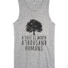 A tree is worth 1000 humans organic grey tank top